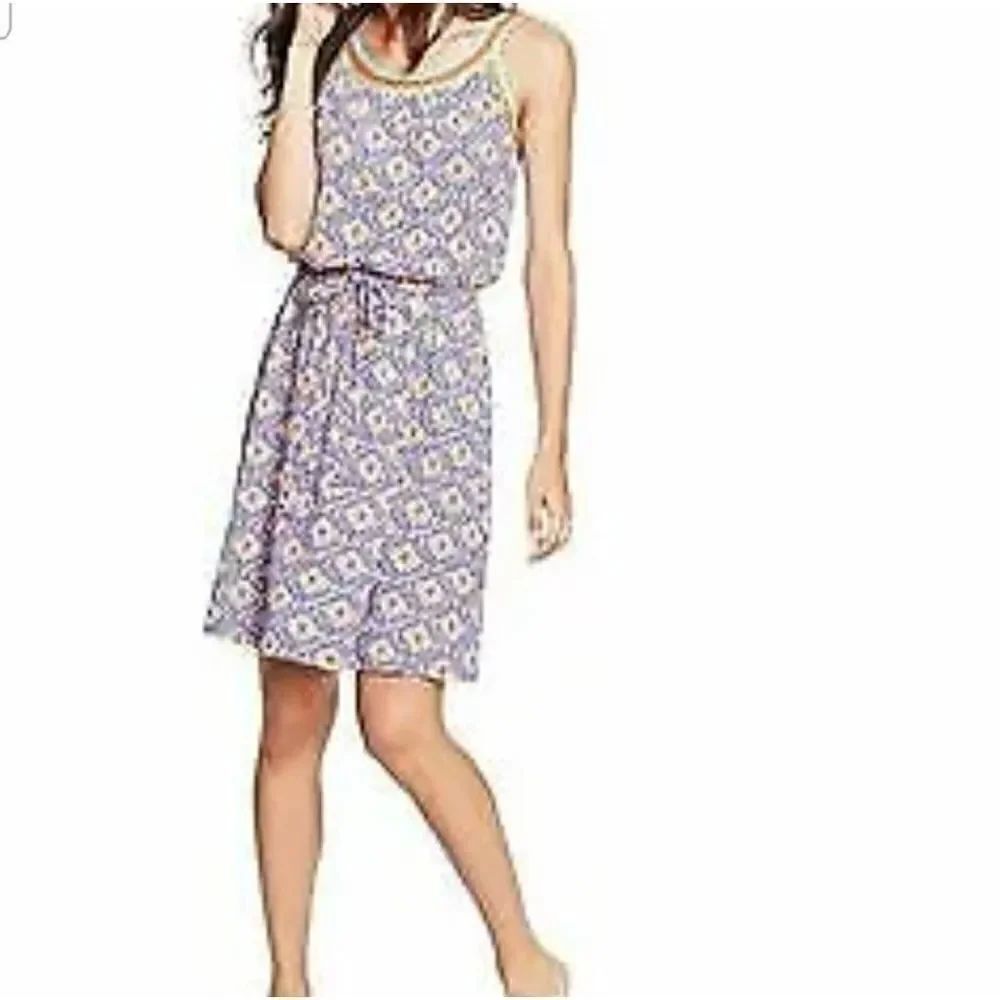 Boden Sleeveless Multi Trim Day Dress sz 6R